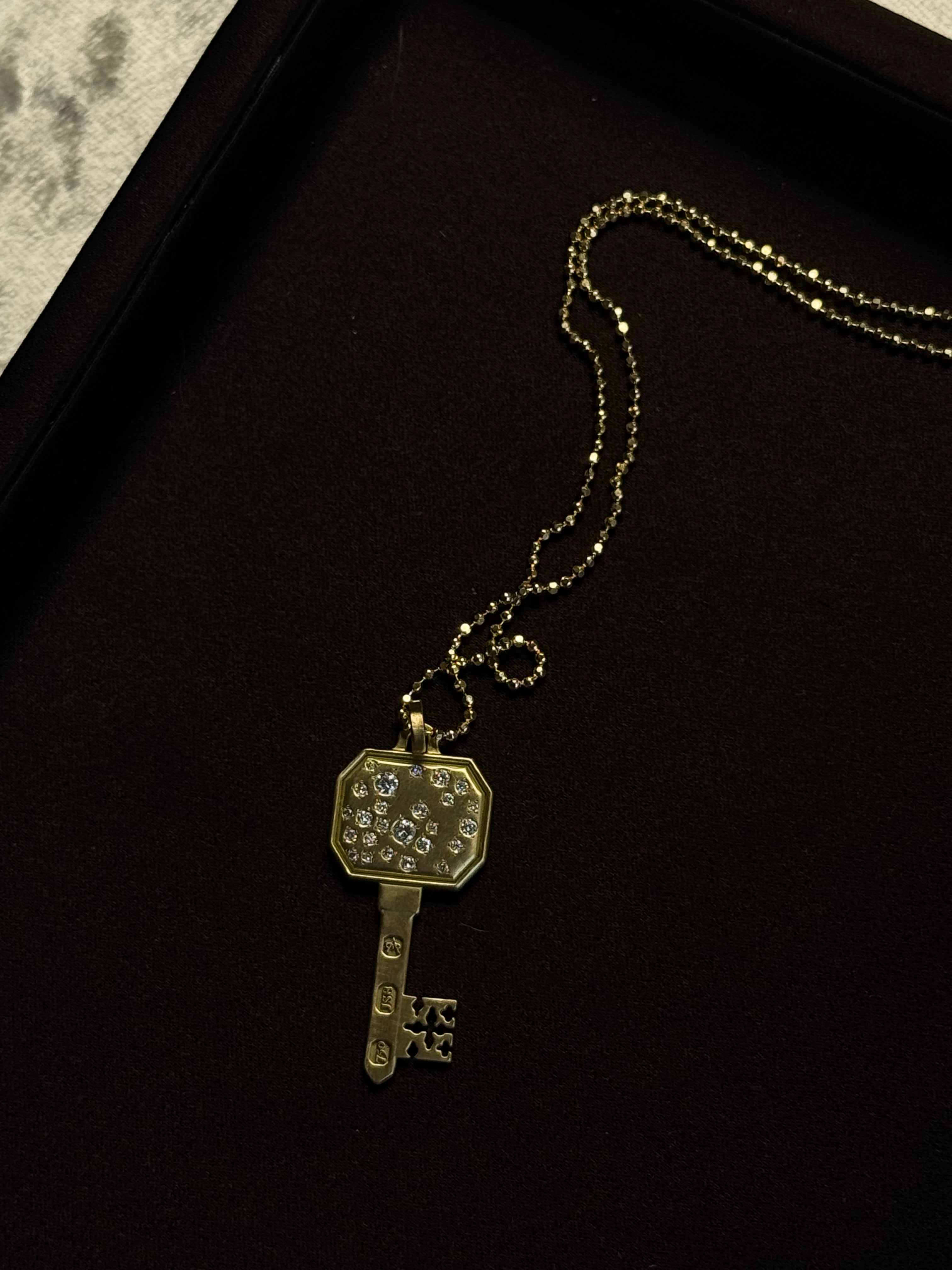 Emerald Engraved Dragon Fly Key Pendant
