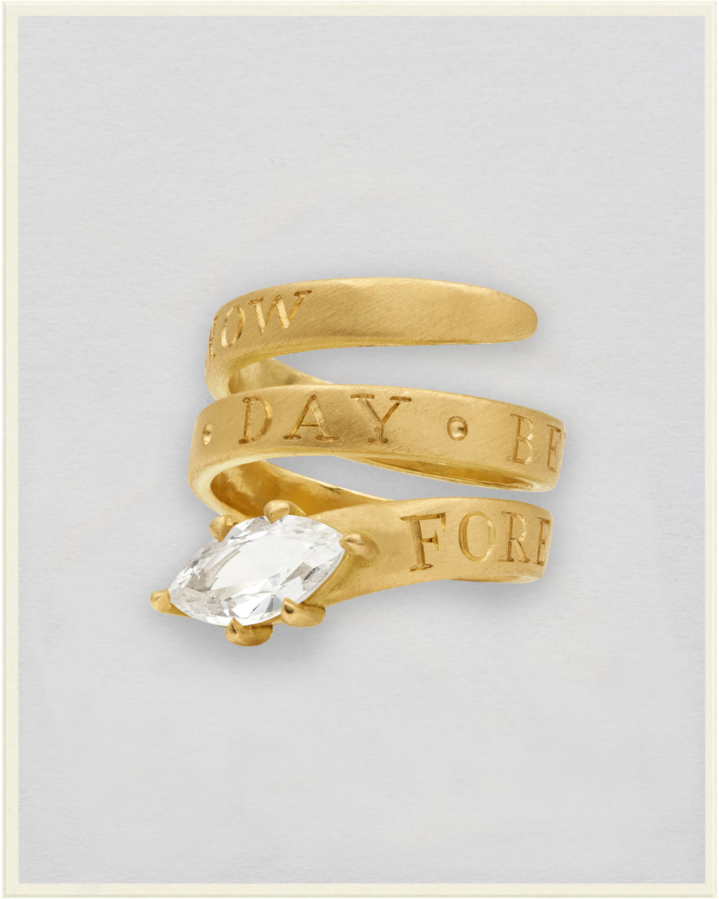 Marquise Sapphire Serpent Scroll Pinky Ring