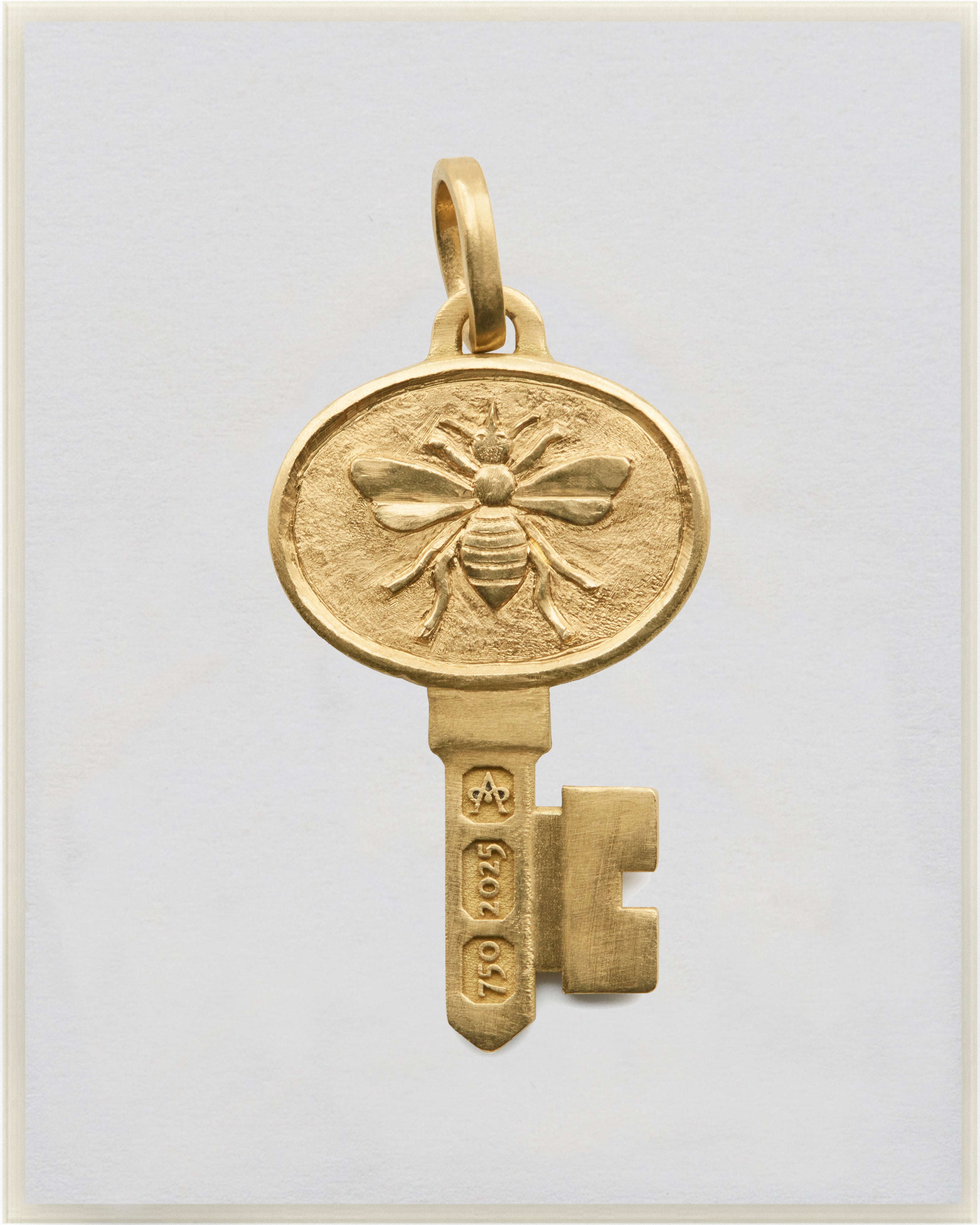 Oval Engraved Bee Pendant