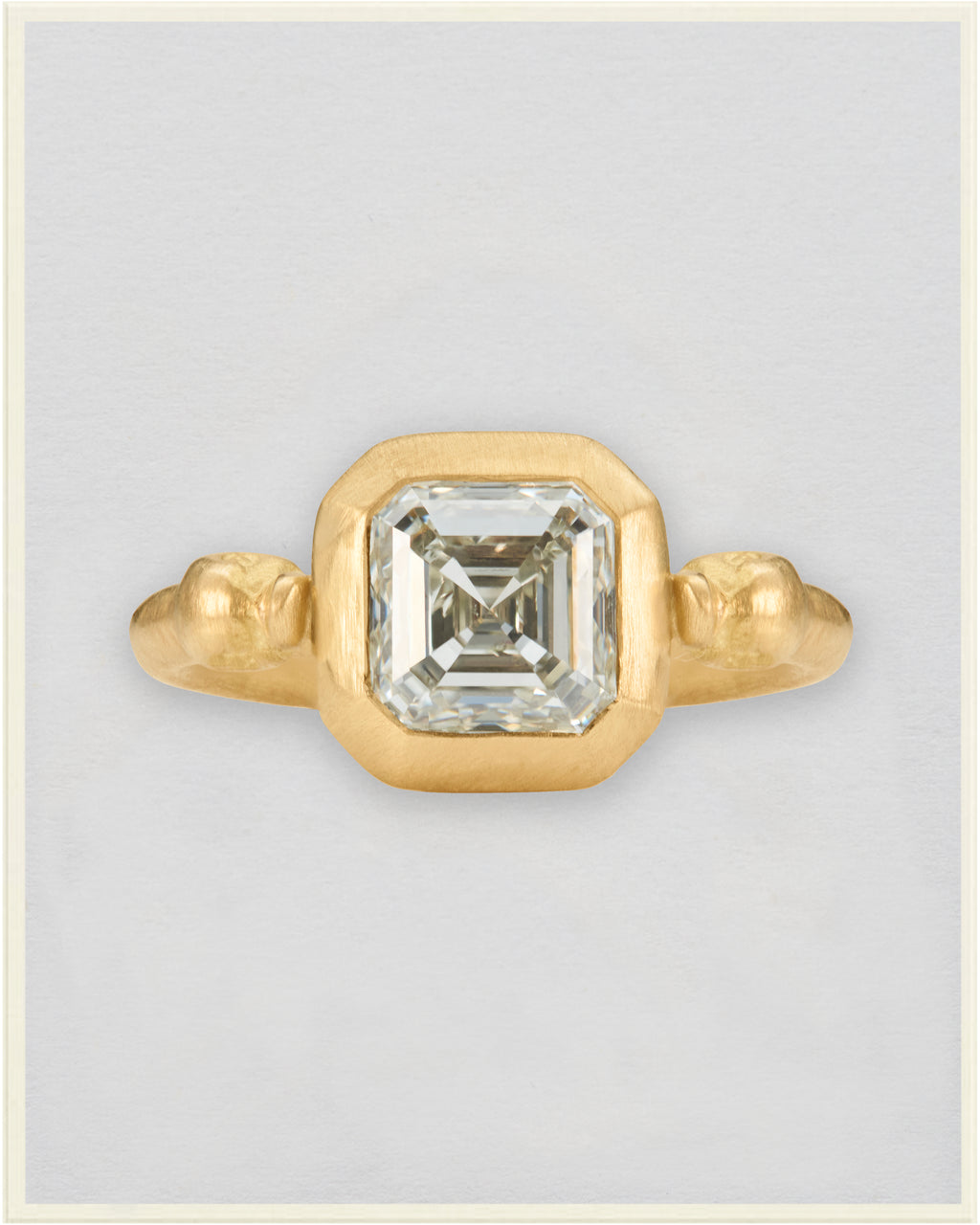 Asscher Diamond Duo Swan Ring