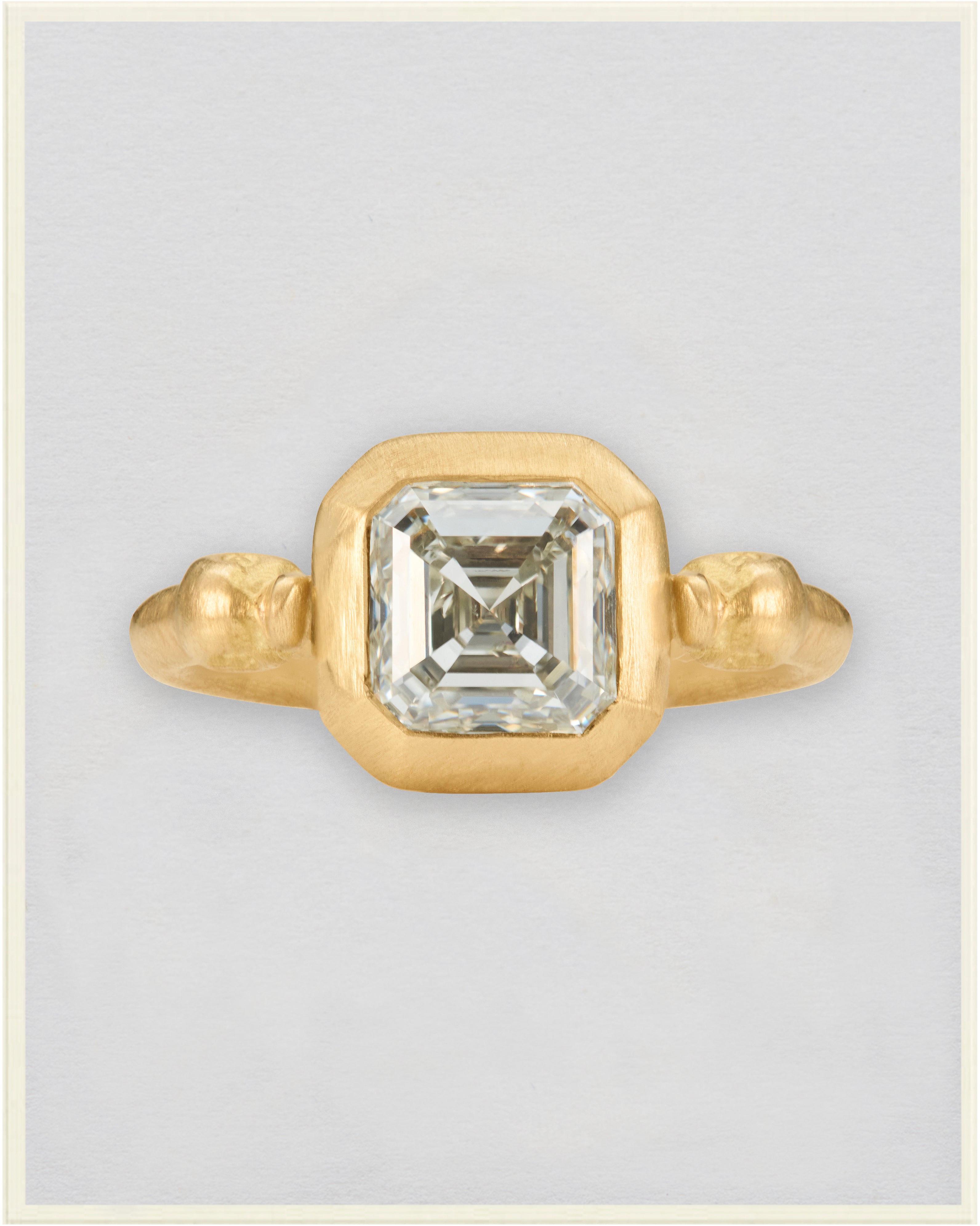 Asscher Diamond Duo Swan Ring